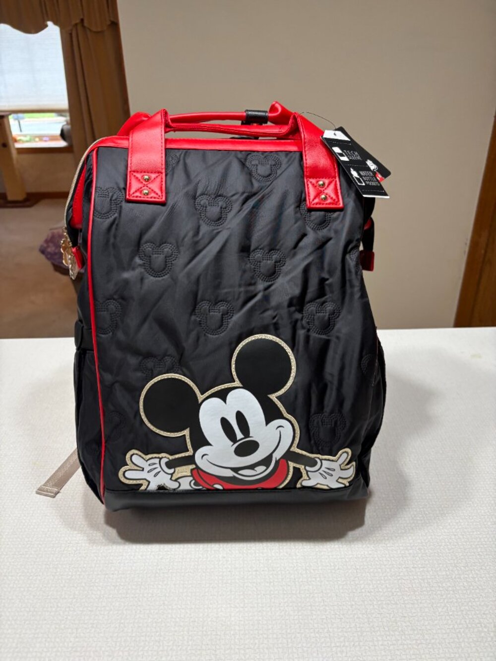 NWT Disney Large Mickey Mouse Black & Red Backpack